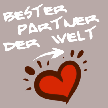 Motiv Bester Partner der Welt, Coupleshirt weiße Schrift
