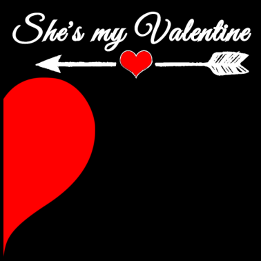 Motiv Du bist mein Valentin mit Herz und Pfeil Partner
