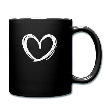 Partner Tasse - Gezeichnetes Herz, Romantischer Liebesbeweis
