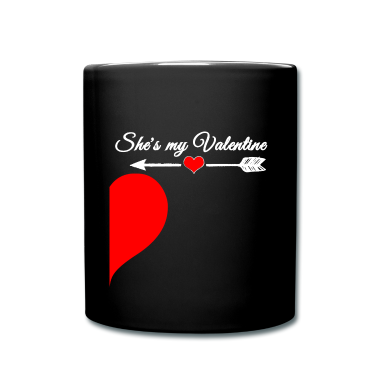 Partner Tasse - Du bist mein Valentin mit Herz und Pfeil Partner