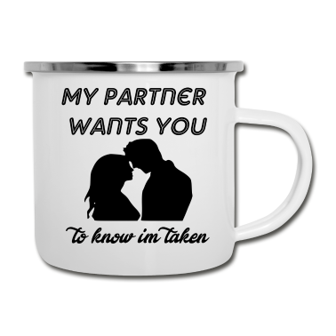 Partner Emaille Tasse - mein Partner will dich