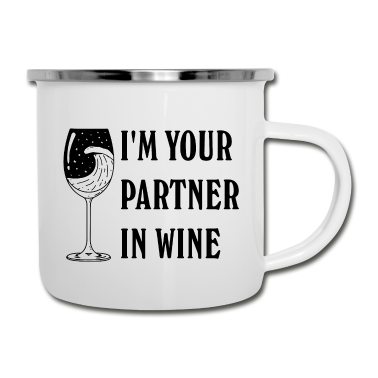Partner Emaille Tasse - Ich bin dein Partner im Wei IM YOUR PARTNER IN WIN