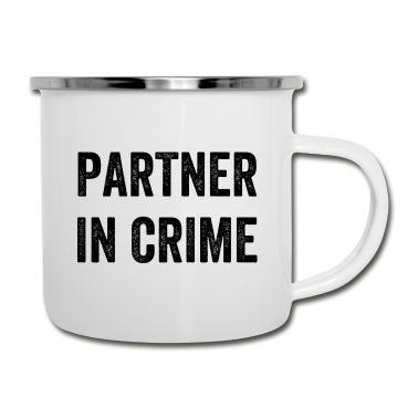 Partner Emaille Tasse - Partner in Crime