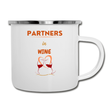 Partner Emaille Tasse - Partner im Wein