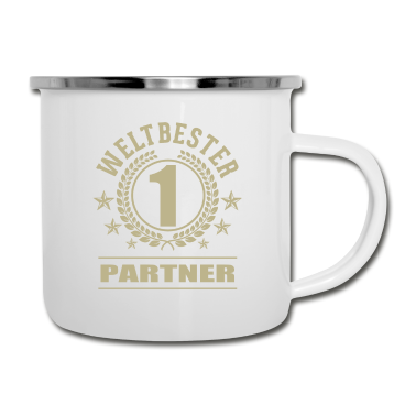 Partner Emaille Tasse - Weltbester Partner