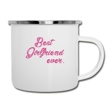 Partner Emaille Tasse - Beste Freundin Liebe Beziehung Paar Geschenk