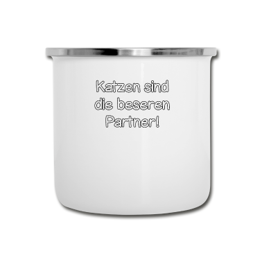 Partner Emaille Tasse - Katzen sind die besseren Partner