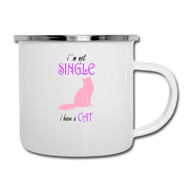 Partner Emaille Tasse - Meine Katze ist mein Partner