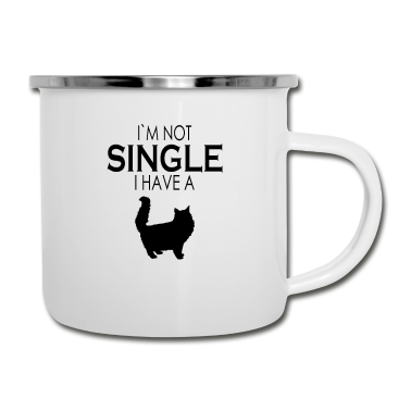 Partner Emaille Tasse - Meine Katze ist mein Partner