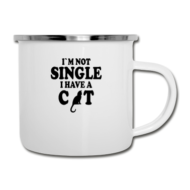 Partner Emaille Tasse - Meine Katze ist mein Partner