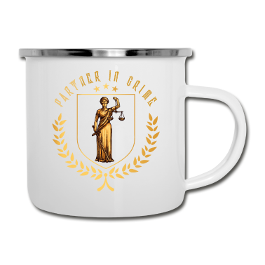 Partner Emaille Tasse - Justitia - Partner in Crime