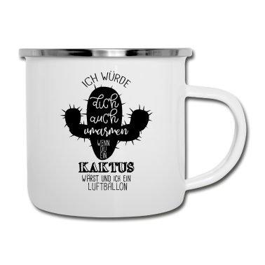 Partner Emaille Tasse - Kaktus & Beziehung Partner