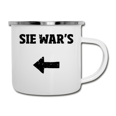 Partner Emaille Tasse - Sie wars Partner Shirt