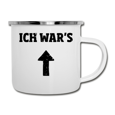 Partner Emaille Tasse - Ich wars Partner Shirt