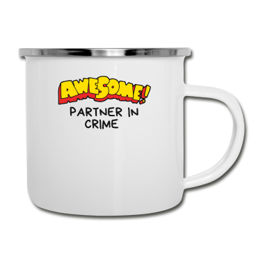 Partner Emaille Tasse - Ehrfürchtig Partner in Verbrechen
