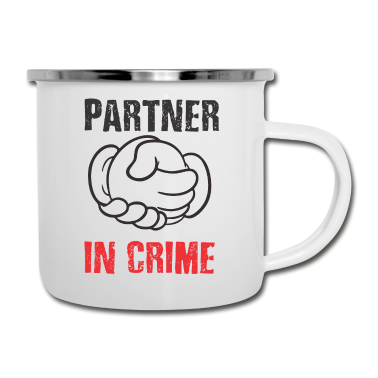 Partner Emaille Tasse - Partner im Verbrechen