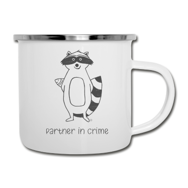 Partner Emaille Tasse - Waschbär - my Partner in Crime