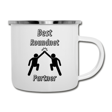 Partner Emaille Tasse - Roundnet Partner Design Geschenkidee