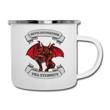 Partner Emaille Tasse - Dämonen Partner Halloween