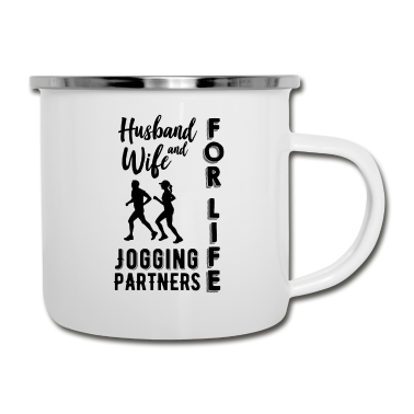 Partner Emaille Tasse - Jogging Partner Shirt