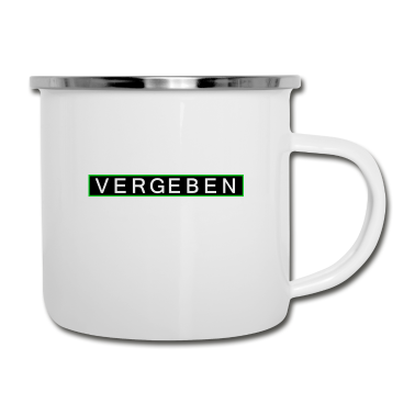 Partner Emaille Tasse - Vergeben | Partner, Single, Geschenk