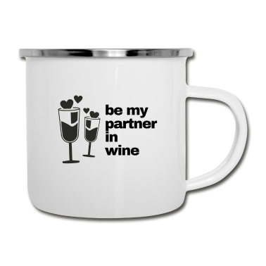 Partner Emaille Tasse - Be my Partner in Wine