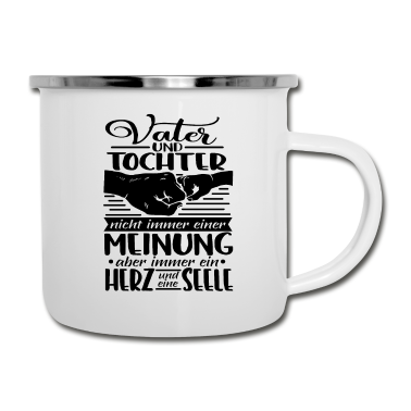 Partner Emaille Tasse - Vater und Tochter Partner Look