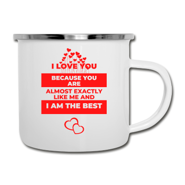 Partner Emaille Tasse - Valentinstag Muttertag Liebeserklärung Partner