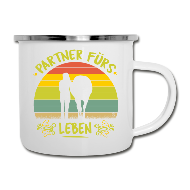 Partner Emaille Tasse - Partner fürs Leben- mein Pferd und ich
