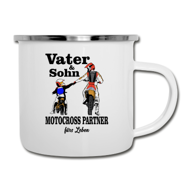 Partner Emaille Tasse - Motorrad Motorradfahren Motocross Partner