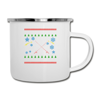 Partner Emaille Tasse - christmas weihnachten geschenk partner angler