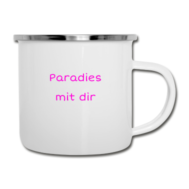 Partner Emaille Tasse - Paradies Liebe Love Beziehung Partner