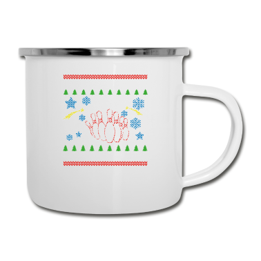 Partner Emaille Tasse - christmas weihnachten geschenk partner bowlerin