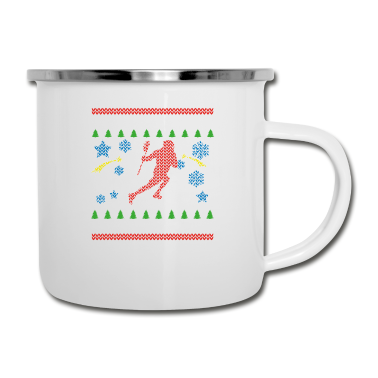 Partner Emaille Tasse - christmas weihnachten geschenk partner lacrosse