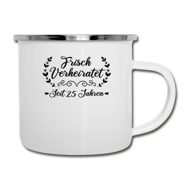 Partner Emaille Tasse - Silberhochzeit Hochzeitstag Partner Geschenk