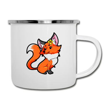 Partner Emaille Tasse - Fuchspaar für Partner - Weiblich