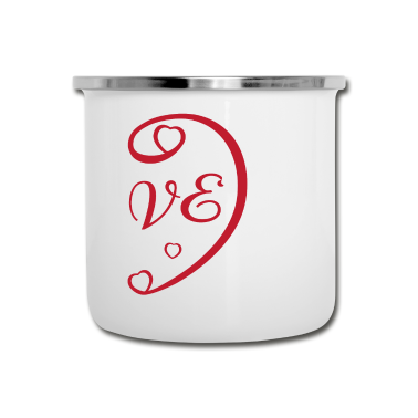Partner Emaille Tasse - Valentinstag Partner Shirt RECHTS