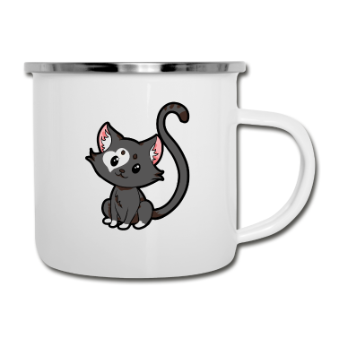 Partner Emaille Tasse - Katzenpaar für Partner - Männlich