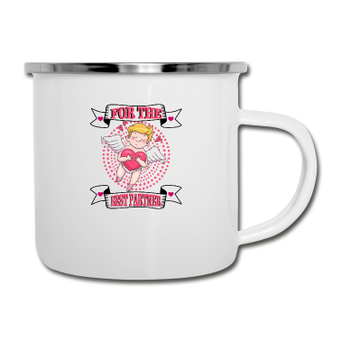 Partner Emaille Tasse - For the best partner