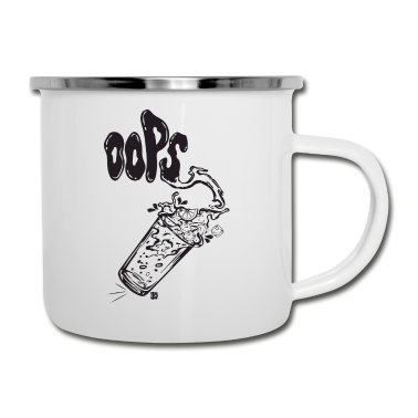 Partner Emaille Tasse - OOPS ... verschüttetes Getränk
