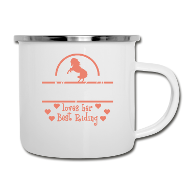 Partner Emaille Tasse - Funny & Cute Partner Tshirt Design Riding Partner