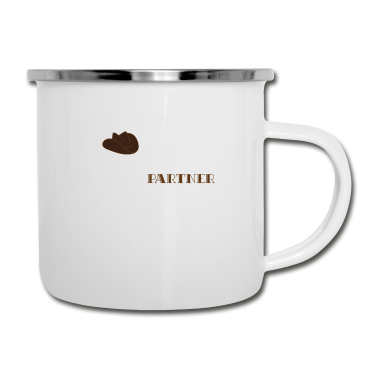 Partner Emaille Tasse - Funny & Cute Partner Tshirt Design Howdy Partner