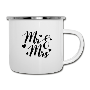 Partner Emaille Tasse - Herr und Frau