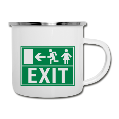 Partner Emaille Tasse - EXIT (NOTAUSGANG)