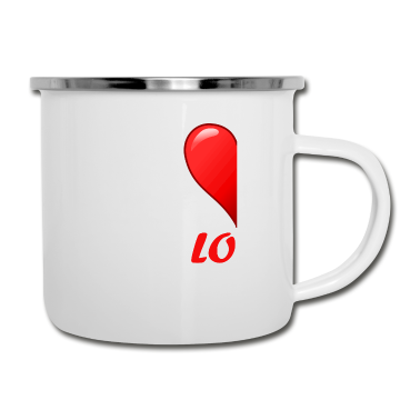 Partner Emaille Tasse - Herz Partner Links