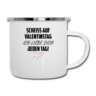 Partner Emaille Tasse - Valentinstag Sprüche Liebe Partner Freundschaft