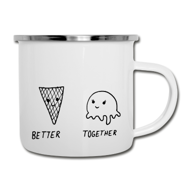 Partner Emaille Tasse - Liebe Freundschaft Partner
