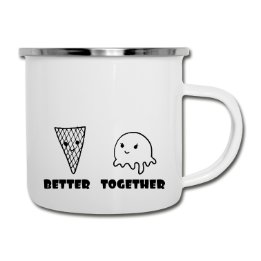 Partner Emaille Tasse - Liebe Freundschaft Partner