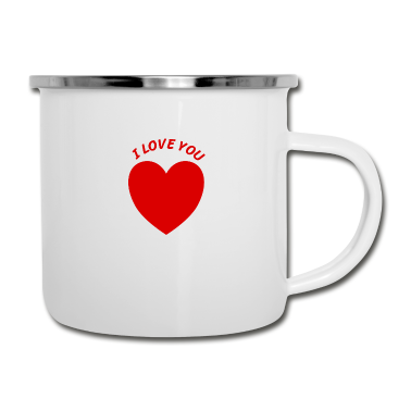 Partner Emaille Tasse - Herz Liebe Love Beziehung Partner Romantik