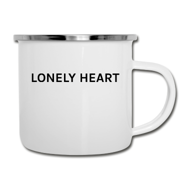 Partner Emaille Tasse - Lonely Heart - Single Alleinstehend Ohne Partner